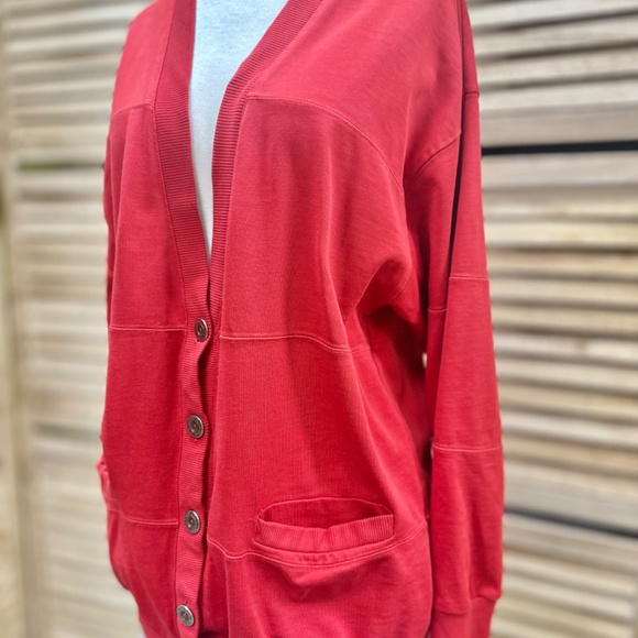 Essential Elements Vintage Red Grandpa Sweater with Pockets Size M - Picture 4 of 5